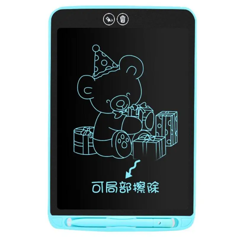 Blue B Цифровой блокнот для рукописного ввода 10/12 дюймов lcd чертежная доска дизайн анти-ошибка удаление Кнопка блокировки для детей с анти-стереть замок - Цвет: Blue B