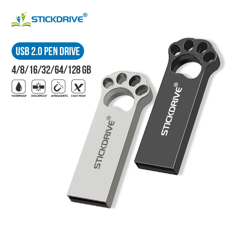 Металлический флеш-накопитель с кошачьими когтями, usb флеш-накопитель, 128 ГБ, 64 ГБ, usb флешка, 32 ГБ, 16 ГБ, 8 ГБ, 4 Гб, флеш-диск