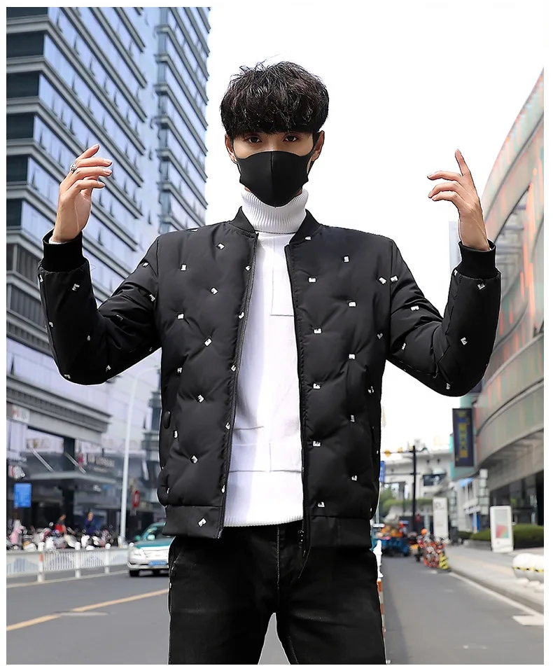 Men Winter New Style Cotton Overcoat Casual Trend Korean-style Winter Handsome Slim Fit Short Cotton Coat Men'S Wear