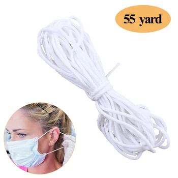 

Elastic Cord 3mm Round Stretchy Ear Loop Strap Sewing For Ear Tie Handmade Materials Stretchy Rope Band For Face Masks 10/20/50m