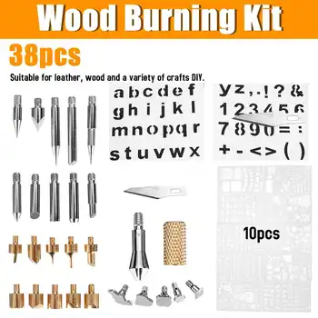 

33pcs/38pcs Wood Burning Tool Kit Durable Practical Wood Burning Drawing Lettering Carve Tool Set