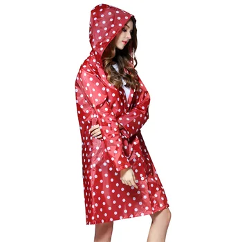 

Hooded Jacket Ladies Rain Coat Waterproof Travel Impermeable Riding Cloth Women Poncho Long Rainwear Raincoat Jacket QKR306