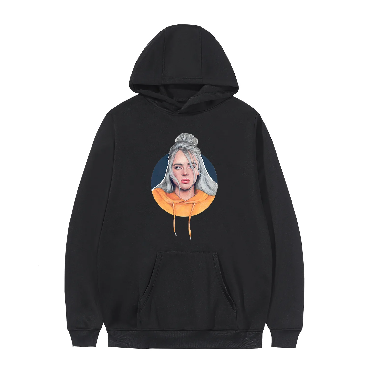 black-G Горячая Распродажа Billie Eilish женские толстовки, свитшоты, куртки повседневная толстовка с капюшоном размера d размера плюс 4XL товар повседневный тренд - Цвет: black-G