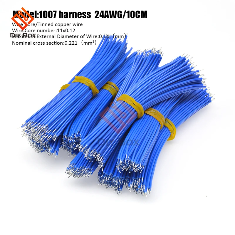100 шт. синий цвет 24AWG 100 мм 10 см длина линии подключения оловянного покрытия провода DIY Электронный провод 0,14 мм сварочная проволока