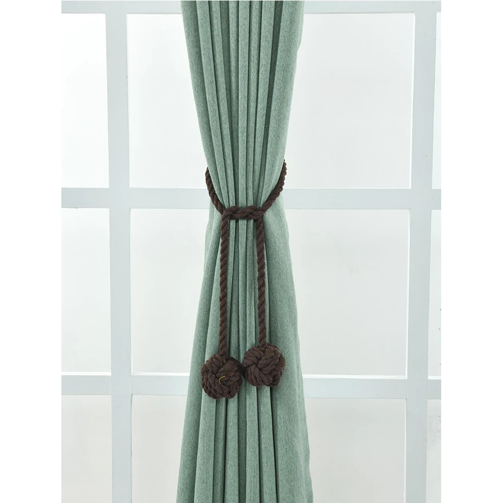 1 Pair Long Loop Decorative Rustic Bedroom Curtain Tieback Holdbacks Tie Rope Living Room No Screws Home Solid Knitting