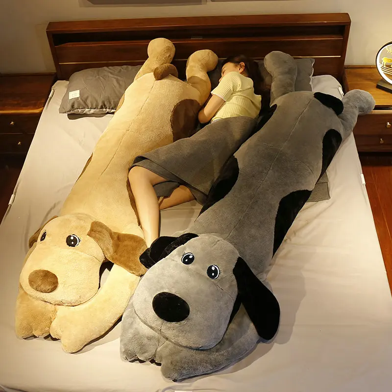 

110/130cm New Style Lying Dog Plush Toys Cute Stuffed Animal Long Pillow Cushion Doll Child Kids Baby Christmas Girl