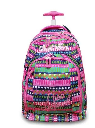 

School Rolling Backpacks for Girls Trolley Backpacks with Wheels Kid Suitcase Children Luggage Bag School Wheeled Backpacks Bag