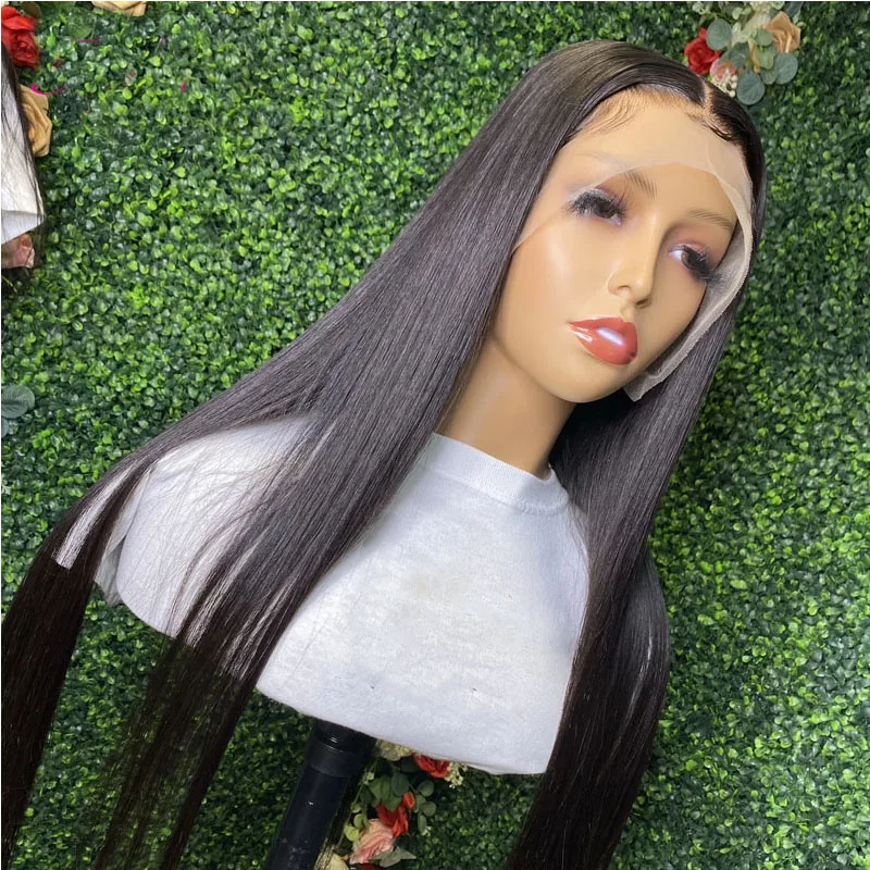 180% Density 26 Inch Long Silky Sreaight Lace Front Wig For Black Women With Babyhair Preplucked Daily Wigs Glueless | Шиньоны и парики