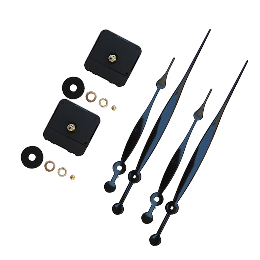 2 Pieces HR1688-28 Silent Mechanism Quartz Wall Clock Movement Repair Kit Long Hand with 28mm Shaft, Jump Second Movement