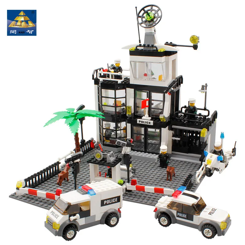 KAZI-631Pcs-City-Police-Station-Building-Blocks-action-figure-baby-toys-for-children-building-bricks-brinquedo