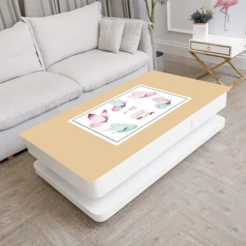 

rectangular cartoon pattern table cloth side table cover for living room home decoration 1mm soft glass pvc tablecloth DW323