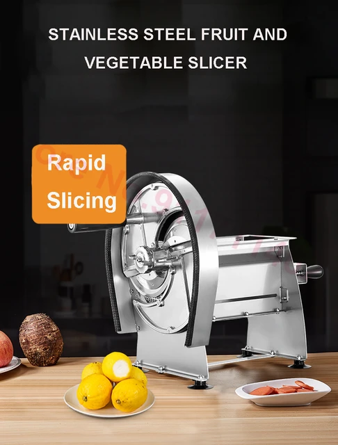 VEVOR Commercial Vegetable Slicer, 0.2-12mm Adjustable Thickness Manual  Vegetable Slicer, Stainless Steel Multifunctional Commercial Manual Slicer,  for Slicing …