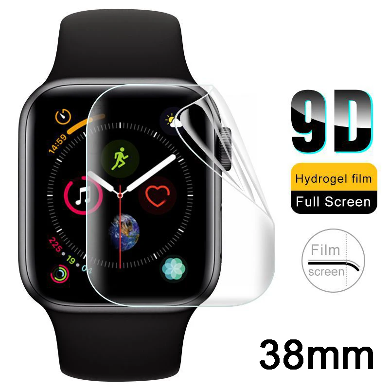 38mm Экран протектор для наручных часов Apple Watch 38 мм, 42 мм, 40 мм 44 9D гидрогель пленка из закаленного Стекло для наручных часов iwatch, 5/4/3/2/1 защитный Стекло пленка - Цвет: 38mm