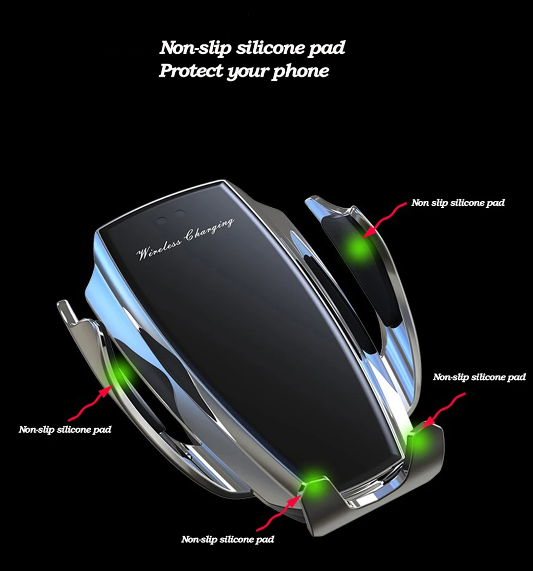 QI автомобильное беспроводное зарядное устройство автоматический держатель 10 Вт Быстрая зарядка для iPhone samsung huawei инфракрасный датчик Беспроводное зарядное устройство автомобильное крепление