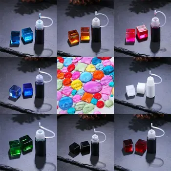 

8Pcs 8 Colors Liquid Epoxy Resin Colorant Highly Concentrated Resin Pigments Kit Jewelry Making Resin Art Craft 0.35oz