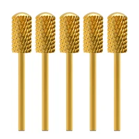 MAOHANG 10PCS/LOT 3/32" Gold Carbide Nail Drill Bit Milling Cutter For Electric Manicure Pedicure Machine Device Tool Remove Gel 1