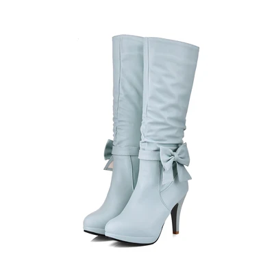 Botas femininas/женские классические белые ботинки из искусственной кожи на высоком каблуке женские повседневные осенние черные ботинки с острым носком Модные ботинки G6062 - Цвет: d