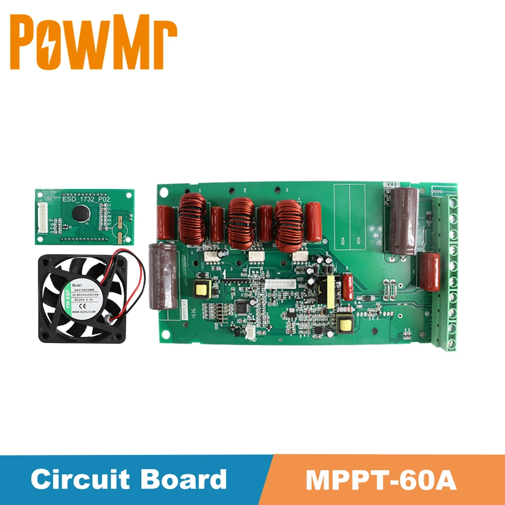 Powmr Mppt Solar Charge Controller 60a Circuit Board With Fan And Backlight Lcd 12v 24v 36v 48v Solar Regulator Module Brand New Solar Controllers Aliexpress