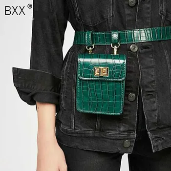 

[BXX] Fashion Belt Bag Alligator Chest Waist Bag Women Luxury Brand Designer 2020 Fall Winter Hight Quality Wholesale HE199
