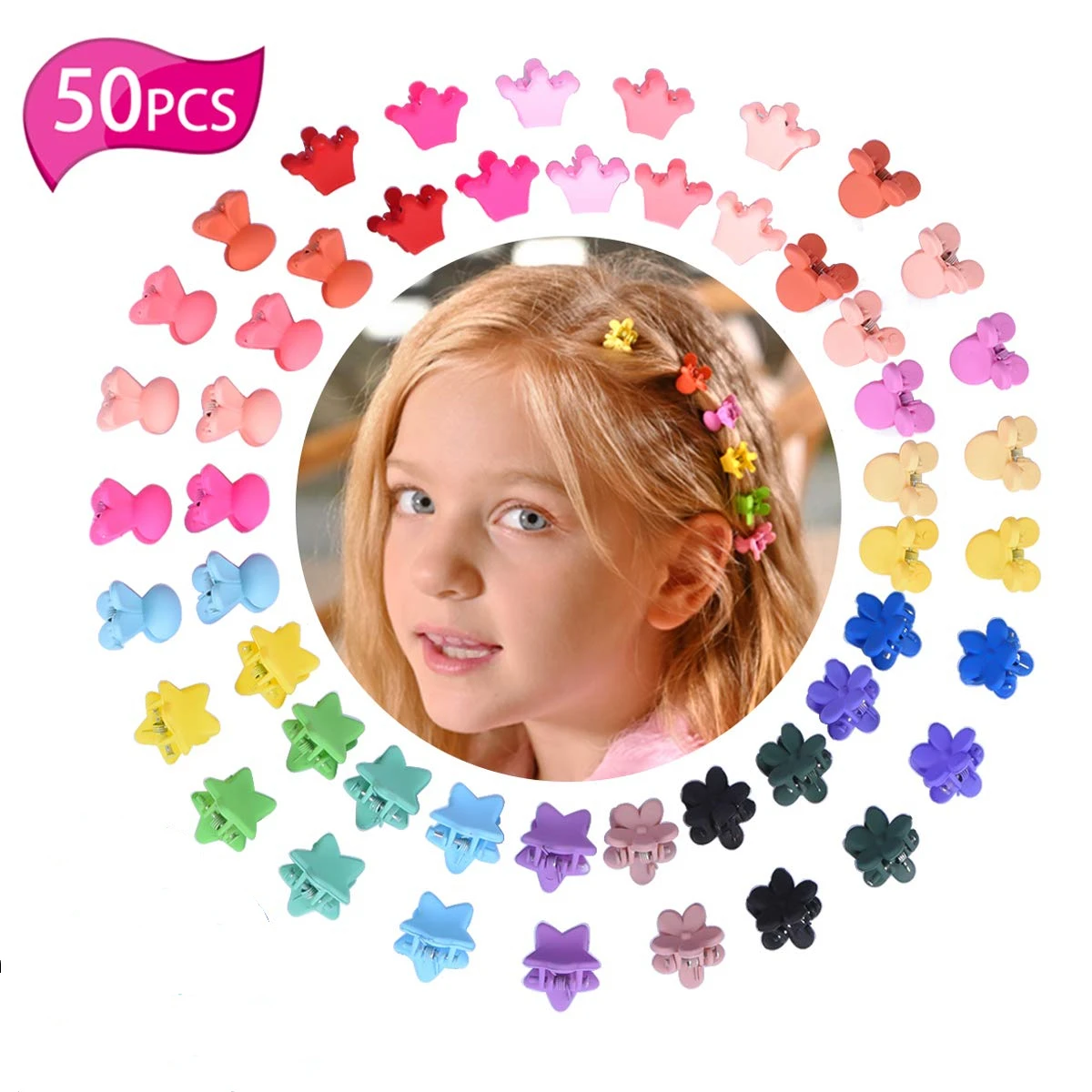 50 Pcs enfants Bébé en Plastique Filles Épingles à Cheveux Mini Pince Clips Cheveux Pince flowerfoaluk 