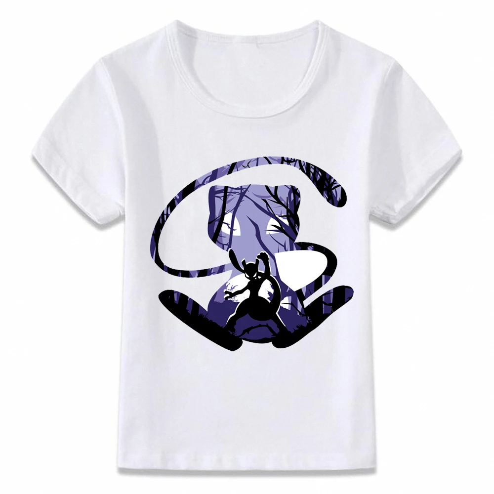 Детская одежда футболка с изображением покемона Mewtwo и цветущей вишни для мальчиков и девочек футболка для малыша