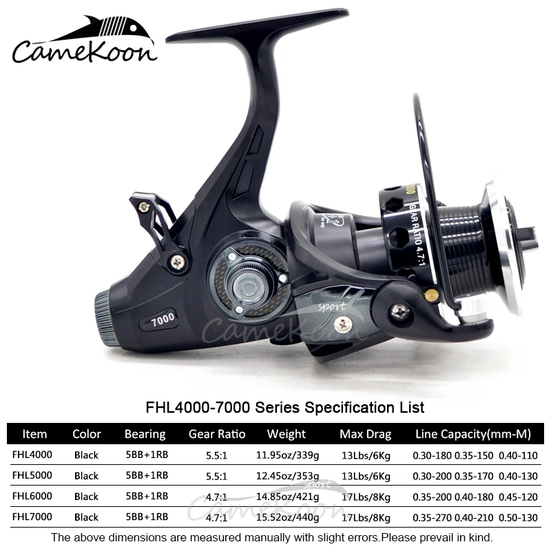 CAMEKOON двойной тормоз бас Карп Рыболовная катушка 5,5: 1/4. 7:1 Передняя и задняя тяга пресная вода, морская вода Спиннинг рыболовная Катушка
