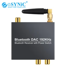 Цифро-аналоговый аудио конвертер коаксиальный Toslink в аналоговый стерео L/R RCA 3,5 мм аудио адаптер питания вкл/выкл 192 кГц Bluetooth DAC