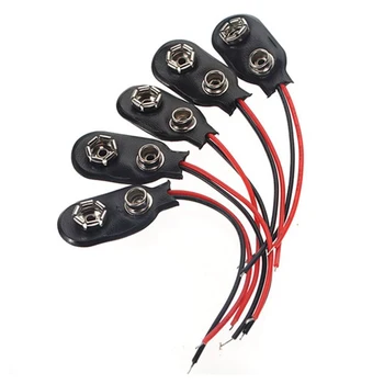 

50pcs 9V Battery Button Snap On Clip Connector 10CM Line Length Battery Box Leather Battery Holder Buckle Cable