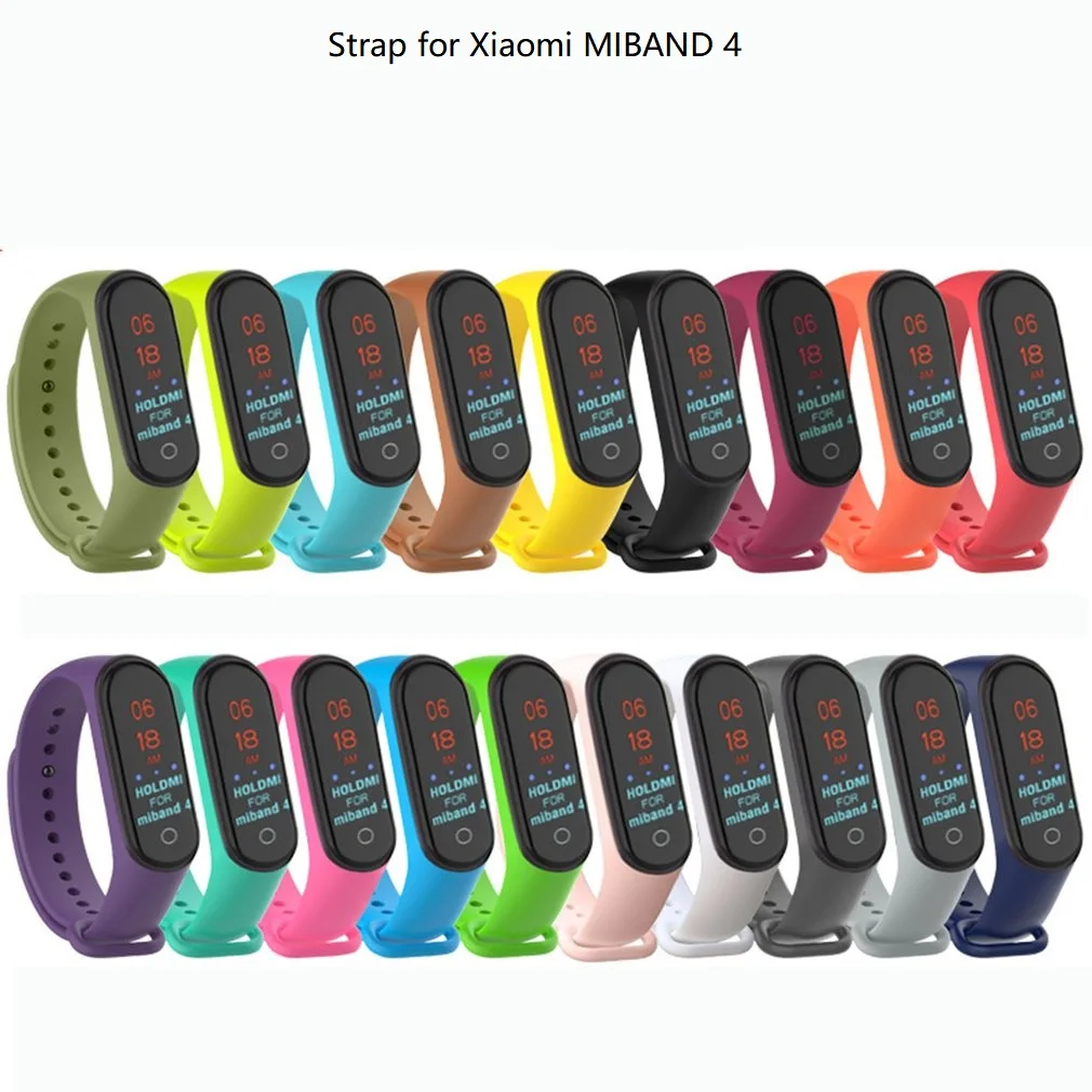 Для Xiaomi Mi Band 4 3 силиконовый розовый сменный Браслет ремешок для наручных часов Xiomi