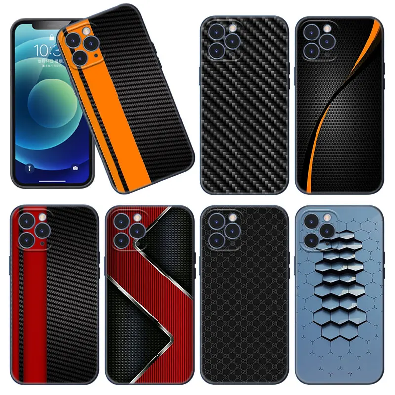 Автомобильный чехол из углеродного волокна для телефона Apple iPhone 12 13 Mini 11 Pro Max XR X XS