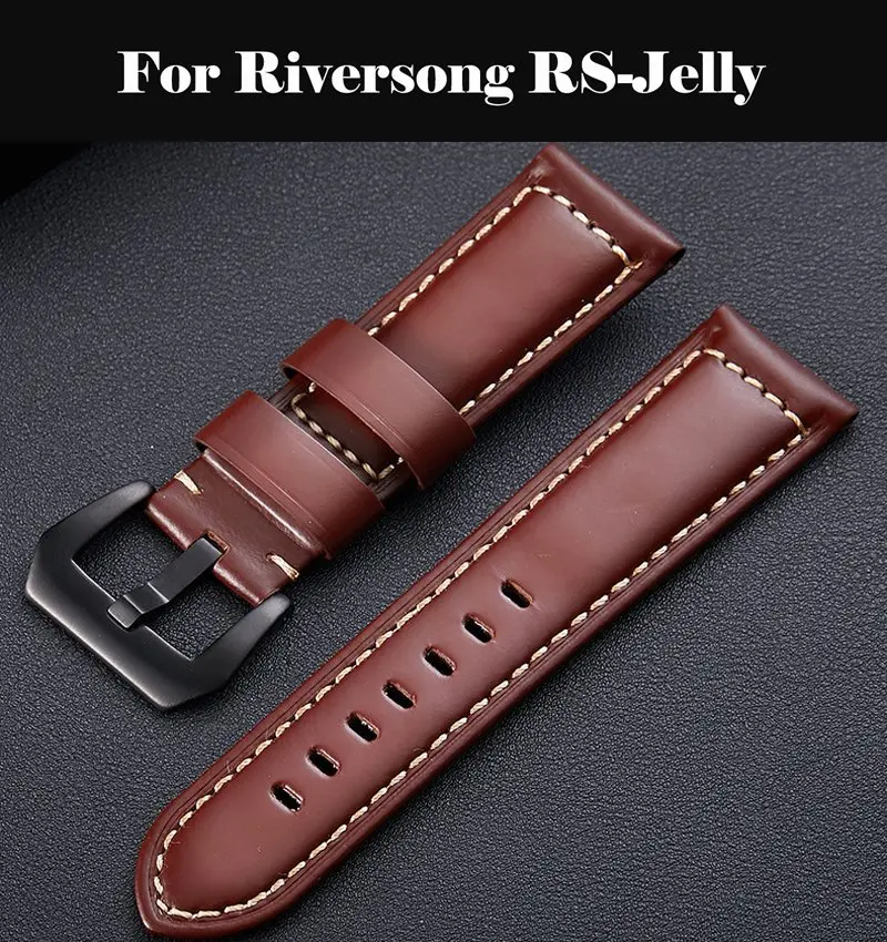 

Watch Band Genuine Leather Straps 10-24mm Watch Accessories High Quality Brown Colors Watchbands For Riversong RS-Jelly
