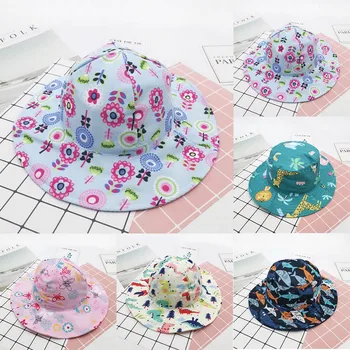 

children's cap Summer baby boy Cartoon Flowers Animals Sun Protection Hat Sunscreen Cap For Girls Boys Unisex hats кепка детская