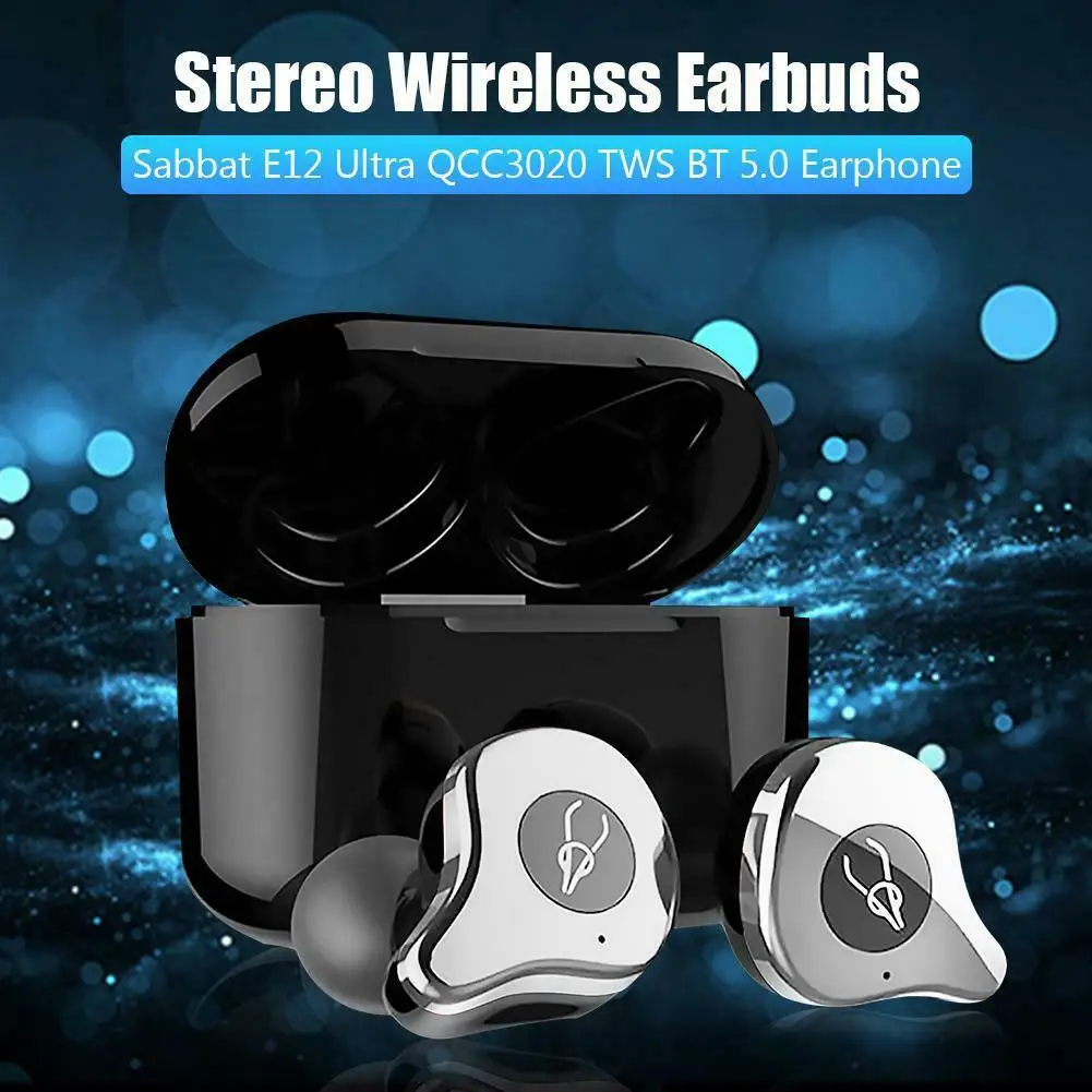 

Original Sabbat E12 Ultra QCC3020 TWS Bluetooth 5.0 Earphone Stereo Wireless Earbuds in-ear noise reduction Wireless charging