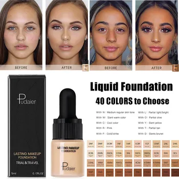 

Pudaier Professional Concealing Foundation Makeup Matte Tonal Base Liquid Cosmetics Face Full Coverage Foundation Cream