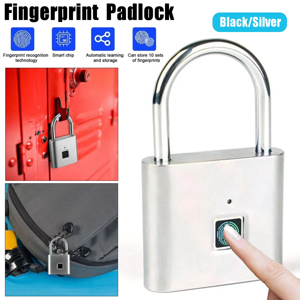 USB Перезаряжаемый умный безключевой электронный замок с отпечатком пальца домашний Противоугонный замок безопасности дверь Багаж Замок для чемодана