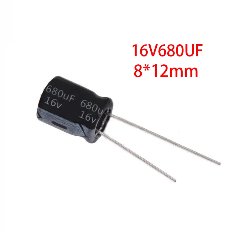 50 шт. высококачественный электролитический конденсатор 16V680UF 8х12 мм 680 мкФ 16В |