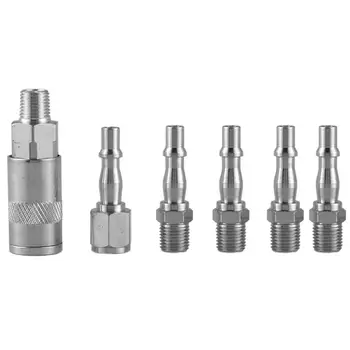 

6pcs Air Line Hose Compressor Fitting Connector Quick Release Set Male 1/4