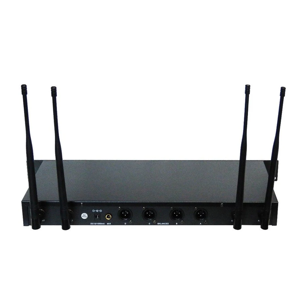 4ch microphone system wireless ktv party church handheld mic