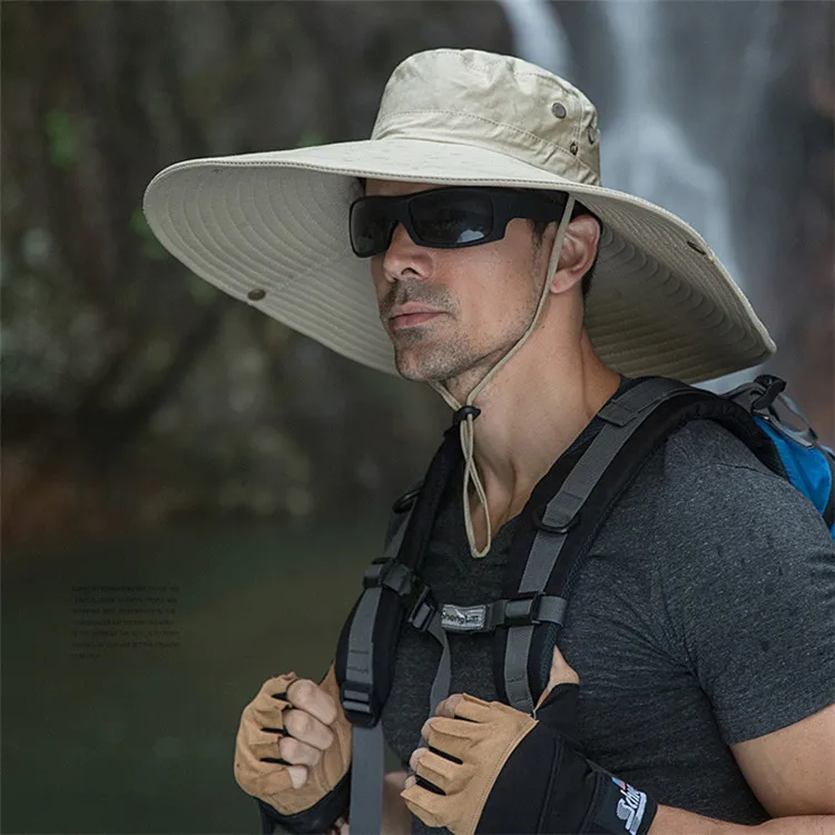 Taeku Sombrero de pesca de ala ancha Boonie sombrero de protección solar  transpirable sombrero safari para hombre mujer