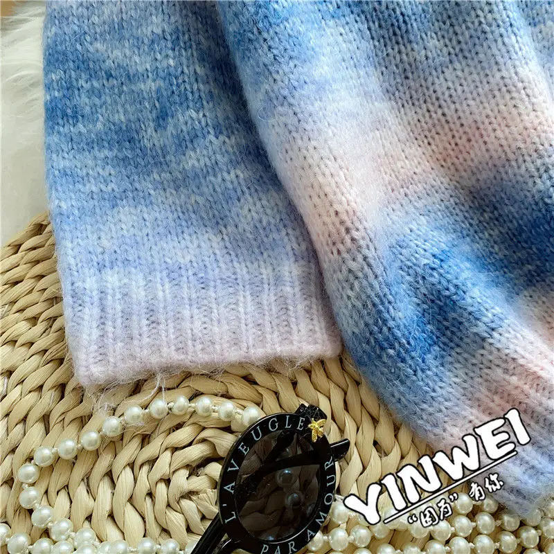 brown sweater Rainbow Cashmere Sweater Women Pullover Spring 2021 Women Sweater Loose College Style Knitted Sweater Top Colorful Thin Section ladies cardigans