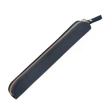 

Handmade Vintage Genuine Leather Organizer Wallet Make Cases Up Pouch Pencil Purse Cosmestic Bag Holder Brush Zipper Pen H8U9