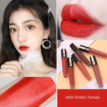 

Lip Glaze Small Fountain Pen Water Mist Matte Matte Lasting Non-drop Brick Red Bean Coffee Coffee Tomato Calorie Color