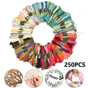 

250PCS Strands of Colored Yarn for Cross Stitch Embroidery Cotton Embroidery Stitch Sewing Crafts
