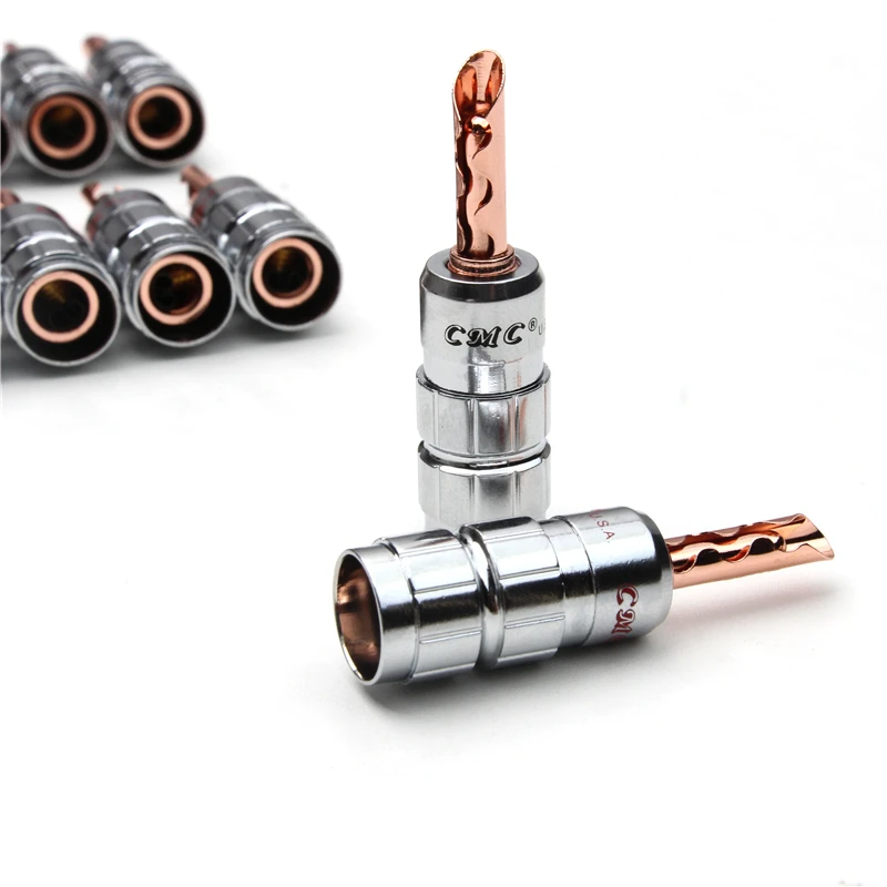 4pcs/lot Speaker Banana Plug Connector Copper Gold Plated Jack Male Wire Adapter for Audio Video Cable | Обустройство дома