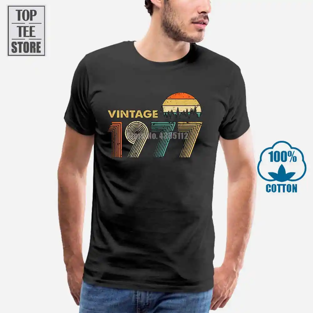 Vintage 1977 Men T Shirt Black Cotton S 