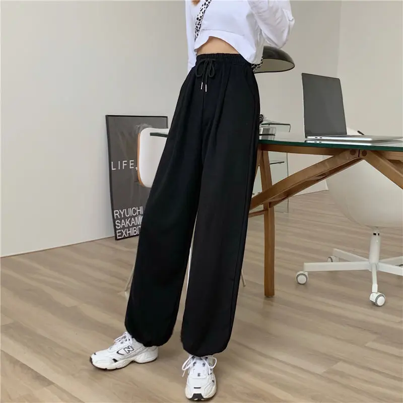 Jogging Streetwear Women 2020 New Baggy Pants Women Fashion Gray Cotton Sports Pants High Waisted Black Trousers Plus Size