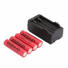 1 шт. 3,7 в 18650 батарея 9800 мАч перезаряжаемая литиевая батарея для фонарика+ зарядное устройство США