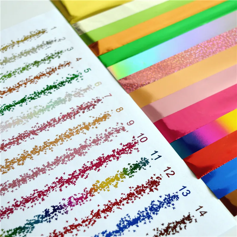 

Myfoils A4 50pcs Multicolor Stamping Foil paper for Laminator Transfer by laser printer minc foil laminator for sticker
