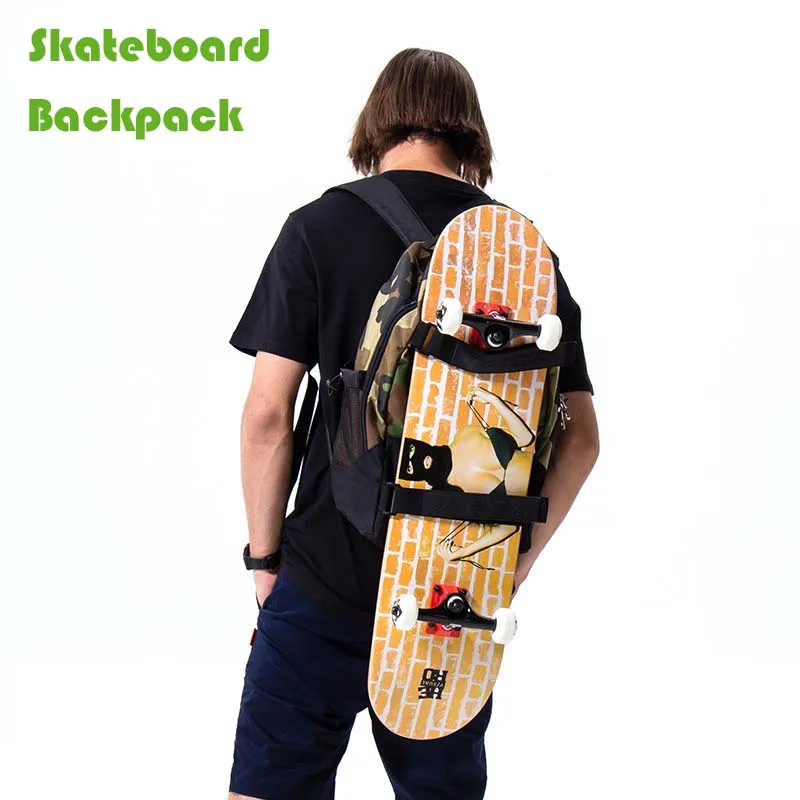 男性と女性のためのバックパック24インチ大きなフィッシュスケートボード用調節可能なショルダーストラップ付き大人用