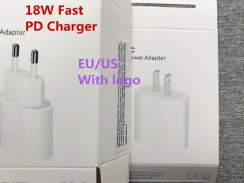 

50pcs Original 18W Fast Charging PD Charger for Phone 11pro max Max Pad Pro Genuine USB Type C cable EU/US Travel Power Adapte
